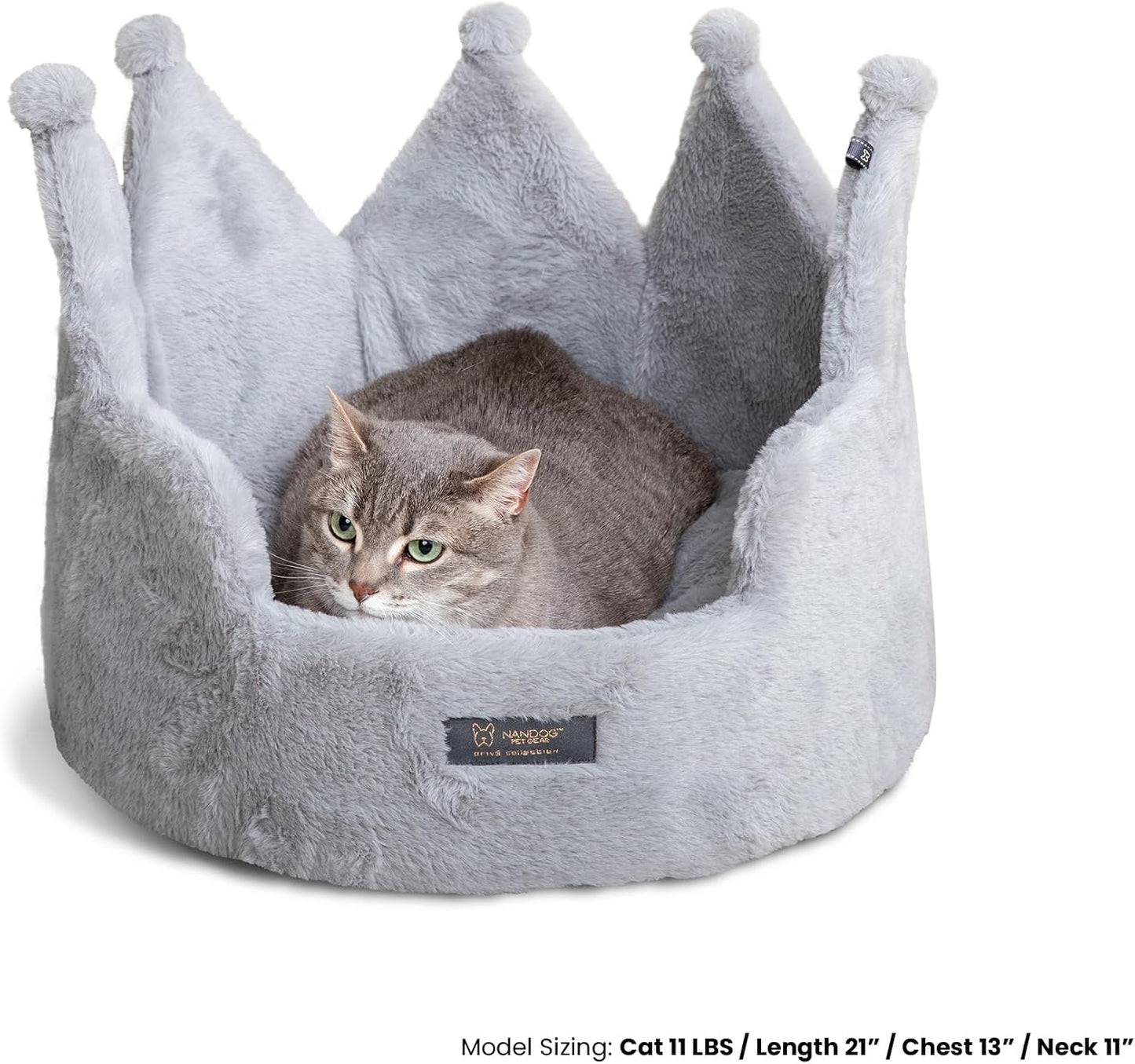 Crown Dog & Cat Fun Bed Cloud Prive Collection - Royal Gray