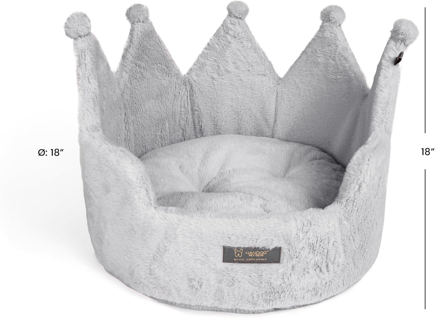 Crown Dog & Cat Fun Bed Cloud Prive Collection - Royal Gray