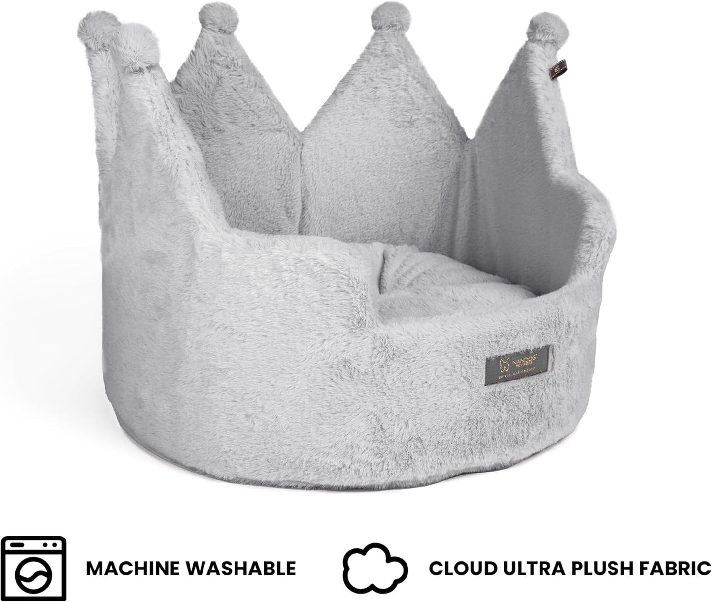 Crown Dog & Cat Fun Bed Cloud Prive Collection - Royal Gray