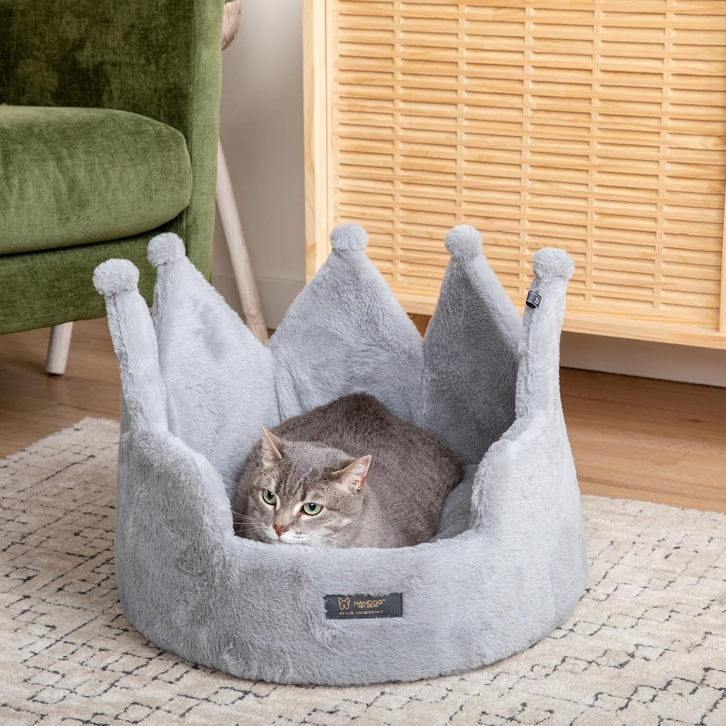 Crown Dog & Cat Fun Bed Cloud Prive Collection - Royal Gray