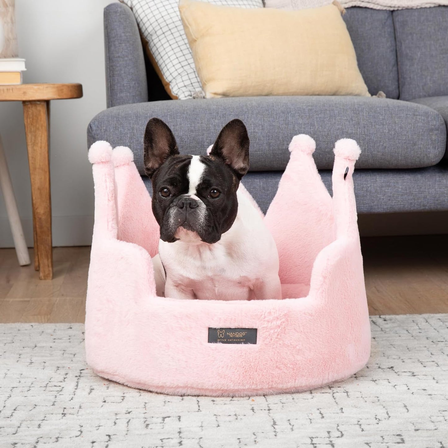 Crown Dog & Cat Fun Bed Cloud Prive Collection - Royal Blush Pink