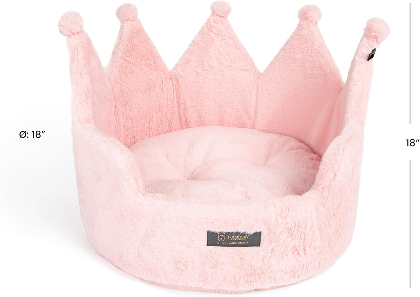 Crown Dog & Cat Fun Bed Cloud Prive Collection - Royal Blush Pink