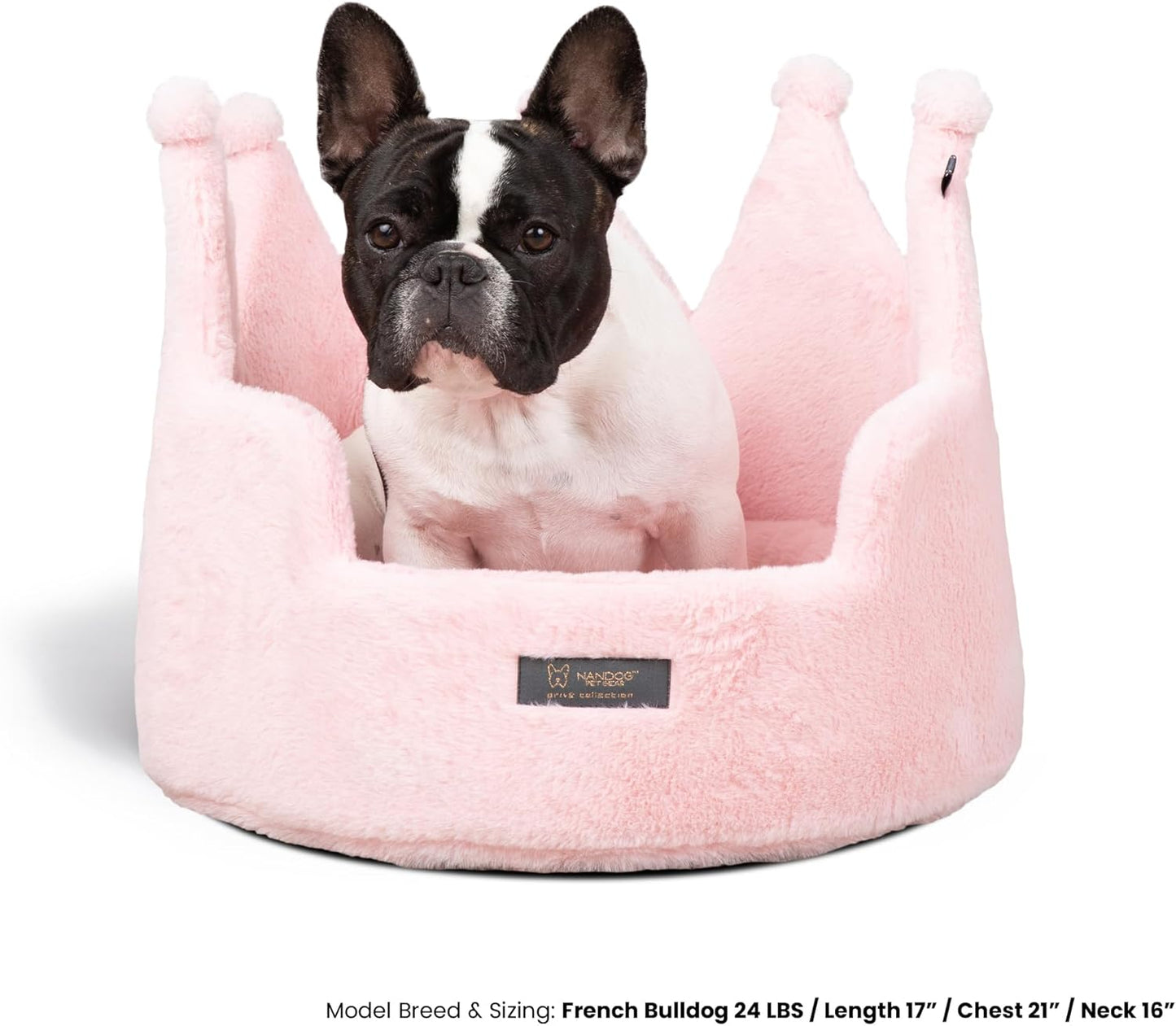 Crown Dog & Cat Fun Bed Cloud Prive Collection - Royal Blush Pink