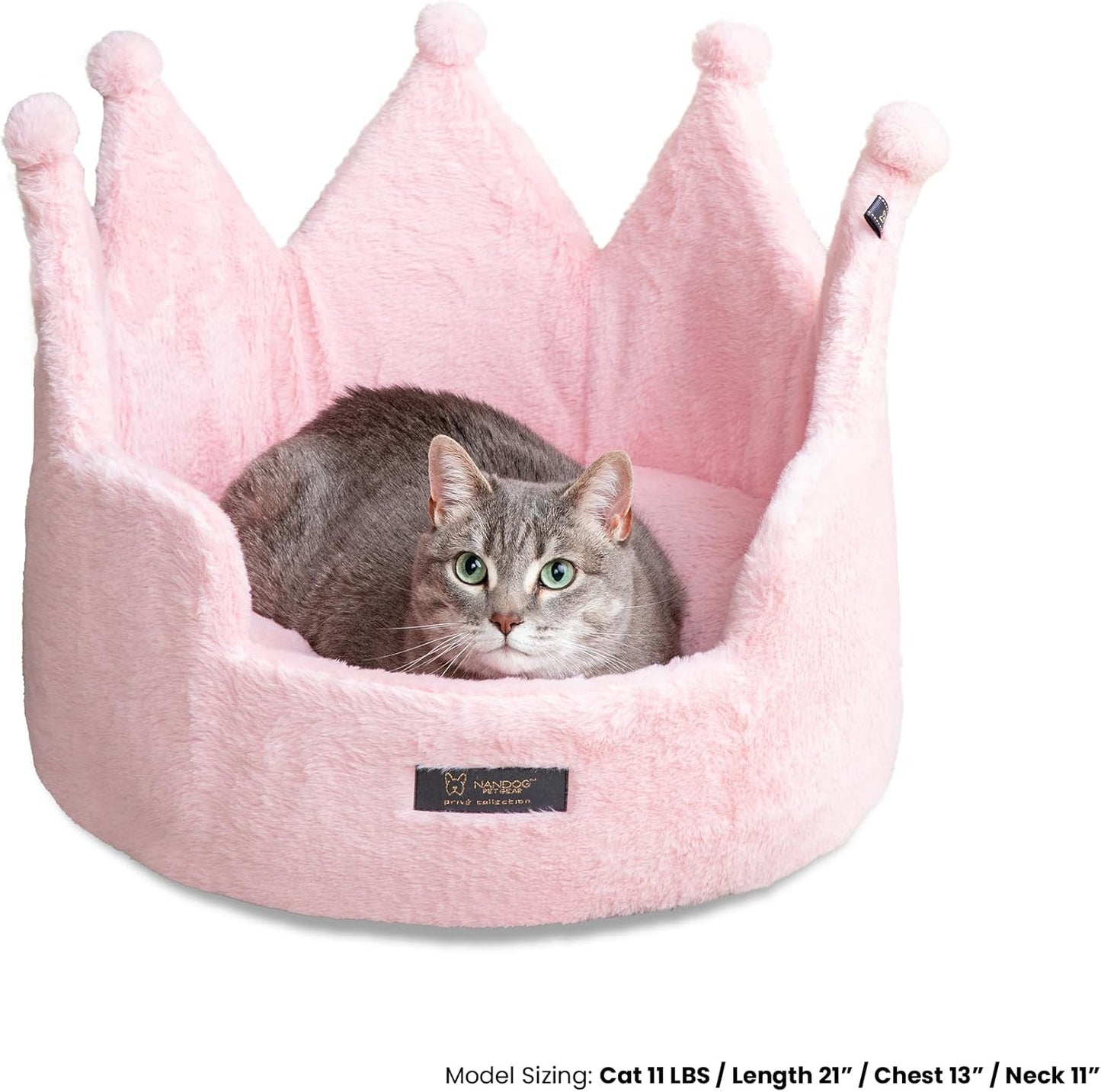 Crown Dog & Cat Fun Bed Cloud Prive Collection - Royal Blush Pink