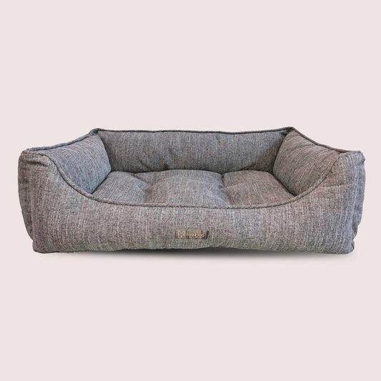 POPLIN LARGE REVERSIBLE DOG BED GRAY