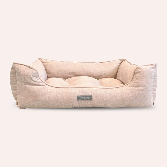 POPLIN LARGE REVERSIBLE DOG BED TAN