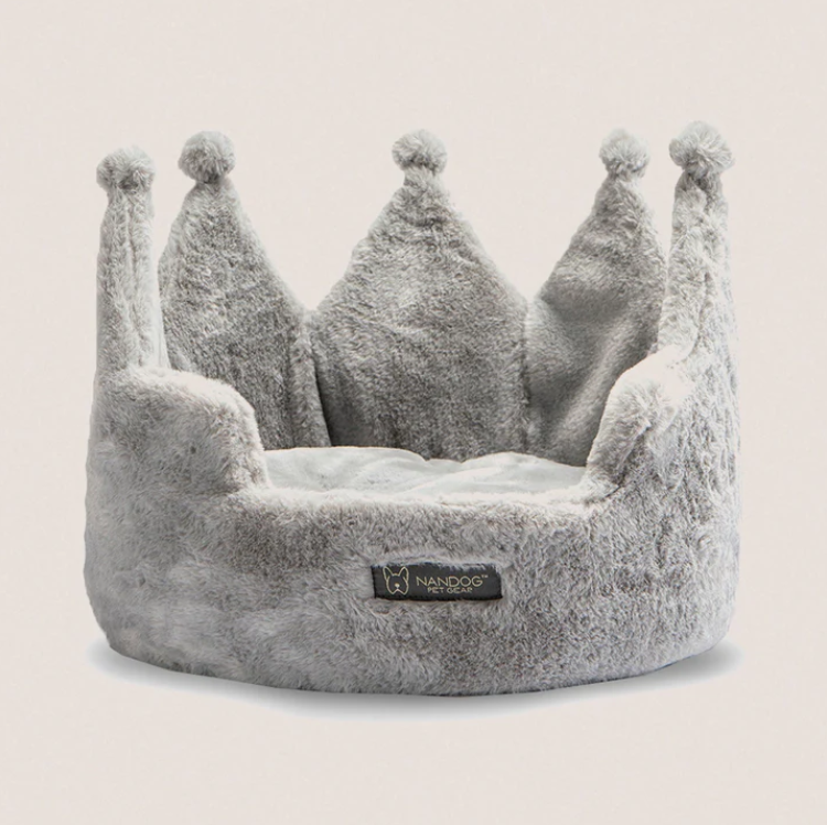 Crown Dog & Cat Fun Bed Cloud Prive Collection - Royal Gray